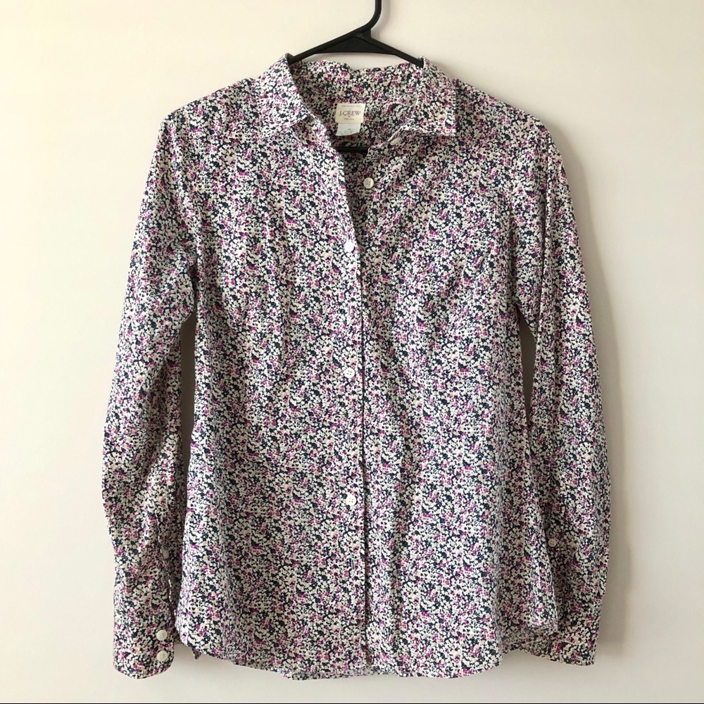 JCREW Floral button down blouse